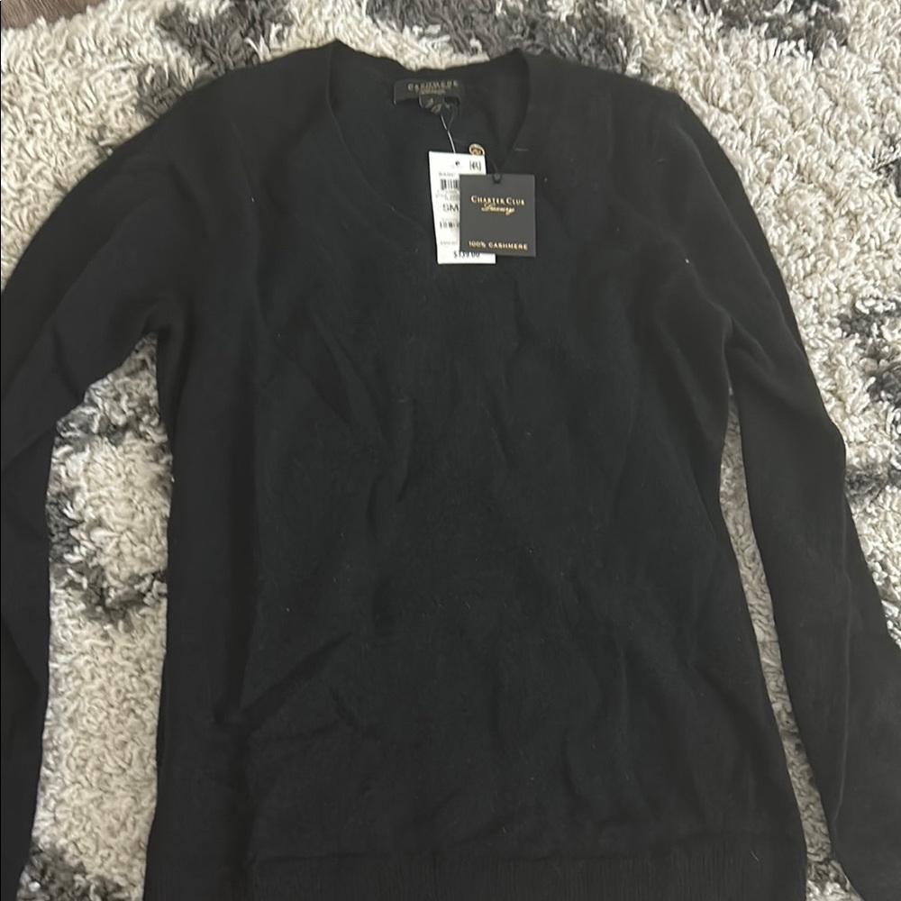 Charter Club Black Cashmere Sweater